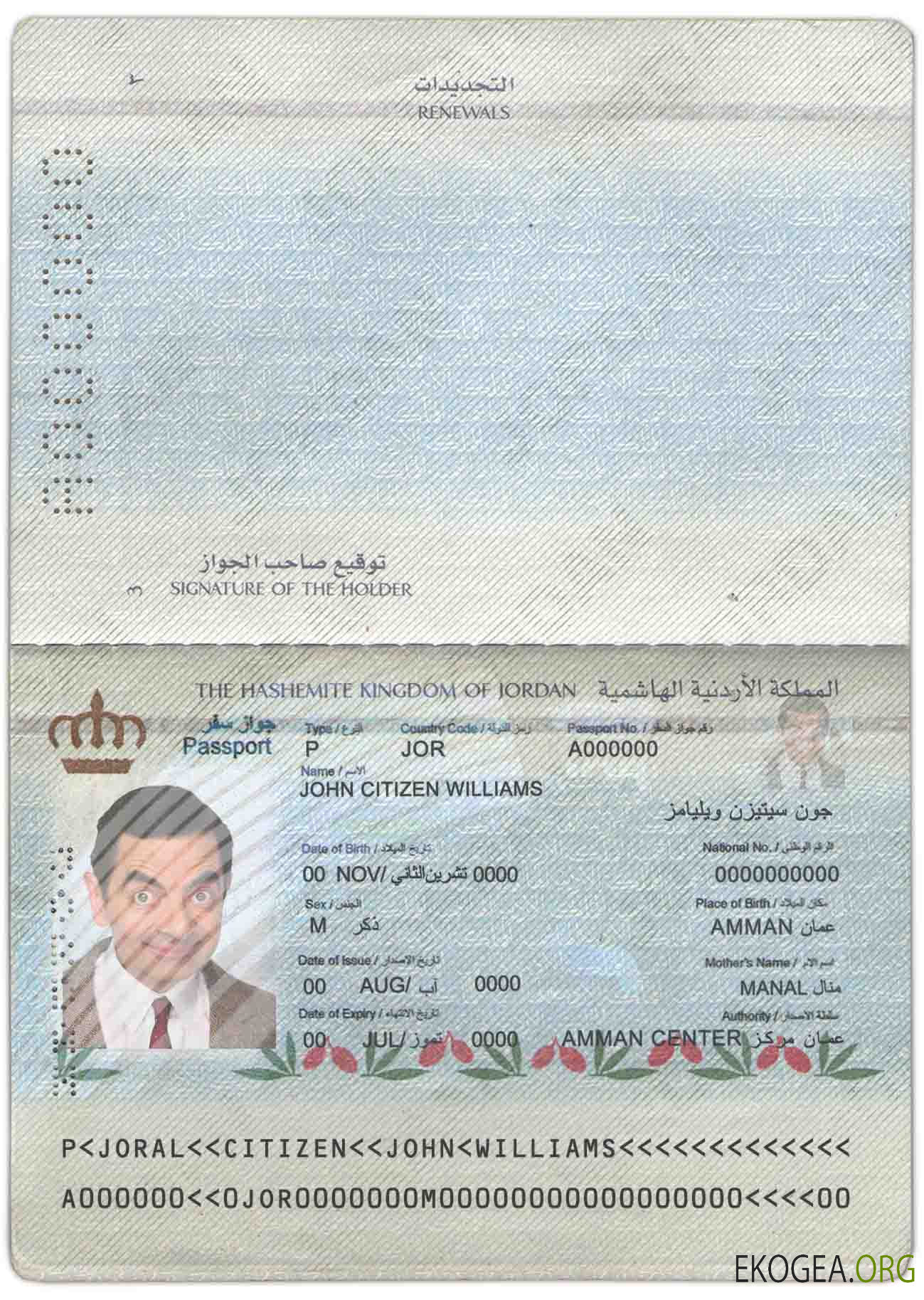 Passeport jordanien